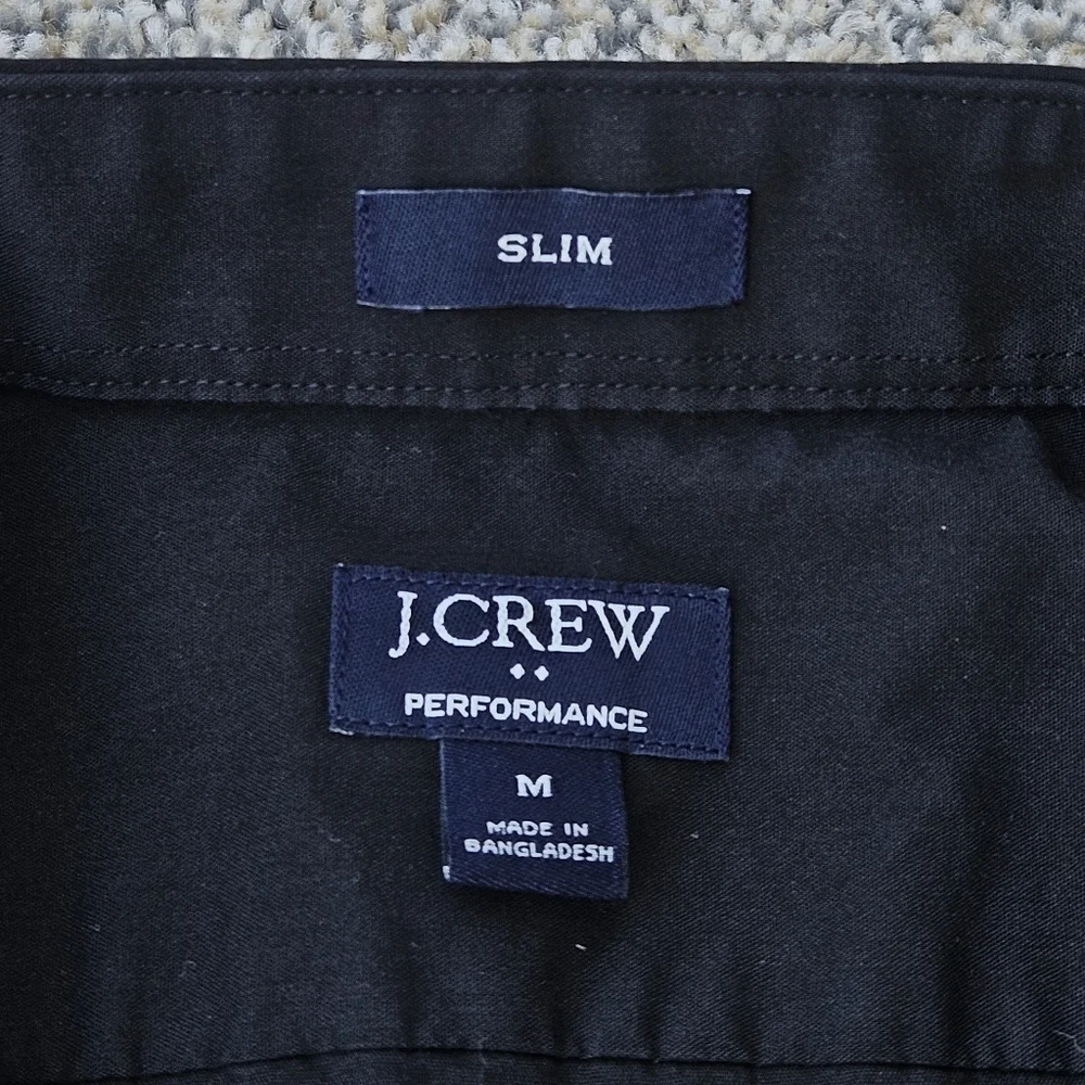 J. Crew Slim Fit Stretch Performance Black Button Down Shirt Men's Size Medium